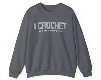 Gehaakt sweatshirt, knutselshirt, sweatshirt voor haaktherapie, trui met ronde hals voor garenliefhebbers, gehaakte cadeautrui, grappig cadeau voor haaksters