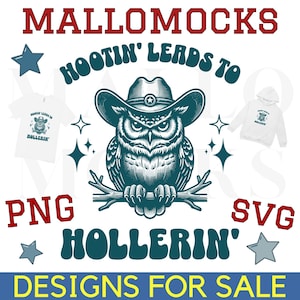 Retro Western Cowboy Owl SVG PNG: Hootin&#39; Leads To Hollerin&#39; (Digital Download)