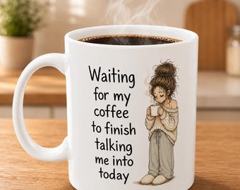 Morning Coffee Mug, Cute Coffee Mug, Funny Coffee Mug, Coffee Lover Gift, Cozy Coffee Cup, Gift for Women, Morning Struggle