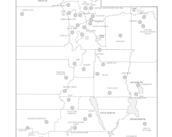 Utah State Parks Map - 8 x 10 inches JPEG & PDF