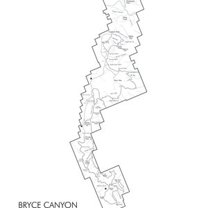 Bryce Canyon National Park Map - 16 x 20
