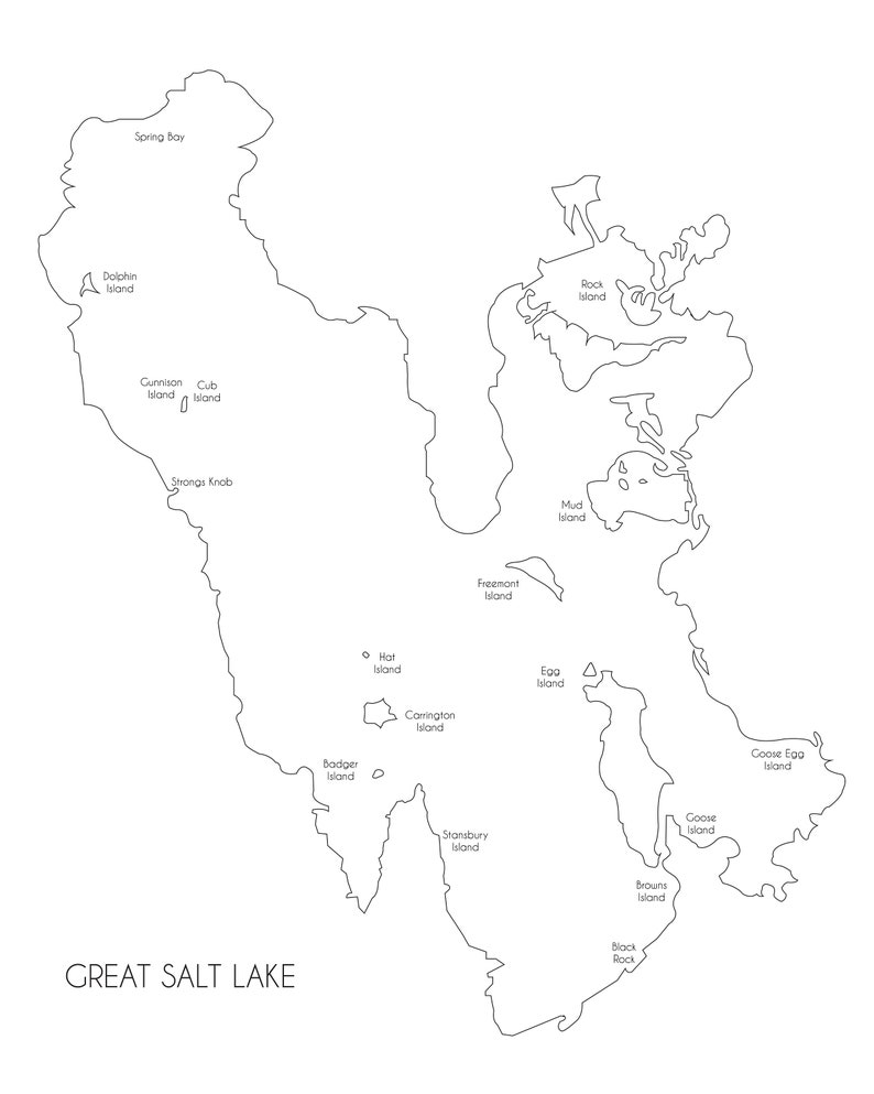 Great Salt Lake Map 16 X 20 Jpegs & PDF Etsy