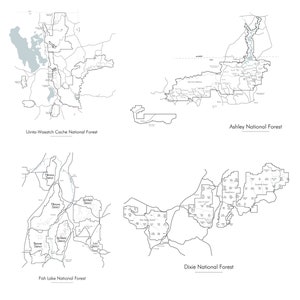 Utah National Forest Grid Art - 16 x 20 & 4 - 16 x 20 Utah National Forest Karten