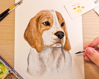 Hand-painted Customer Watercolour Pet Portrait | Unique Artwork for Dogs, Cats & All Pets | Creative Gift for Christmas for Pet Owners