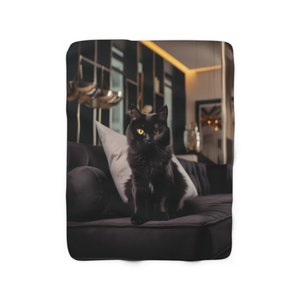 Kitty Sherpa Fleece Blanket