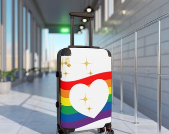 Suitcase, bright and colorful case, 360 degree swivel wheels, safety lock, adjustable handle, PC shell, stylish , gift for him, her,