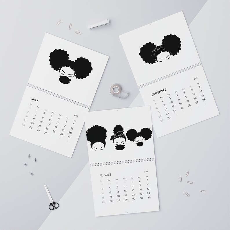 Wall Calendars 2024, African, Afro Inspired , Christmas Gift for Him
