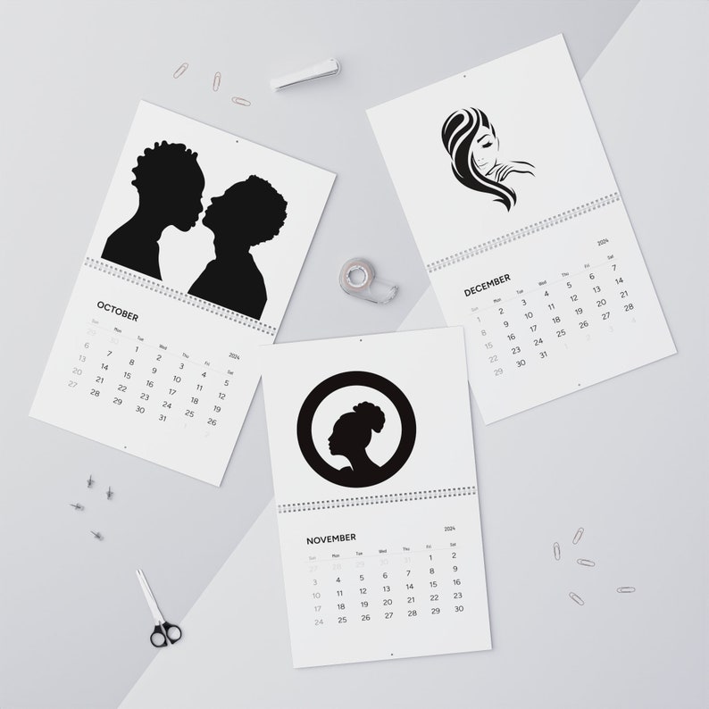 Wall Calendars 2024, African, Afro Inspired , Christmas Gift for Him