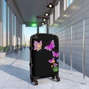 Koffer, vlinder geïnspireerd, bloemen geïnspireerd, bloemen, 360 graden, zwenkwielen, verstelbaar handvat, stijlvol, cadeau voor hem, haar collega