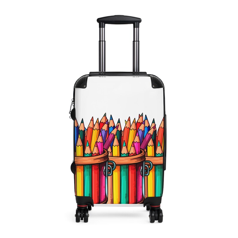 Suitcase Pencil Design Safety Lock Inside Pockets Adjustable Handle