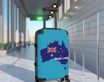 Valigia, ispirata all'Australia, bandiera australiana, 360 gradi, ruote girevoli, elegante, alla moda, unica, regalo per lui, lei, collega