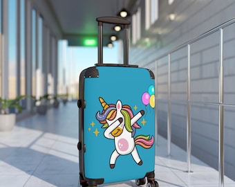 Suitcase, dancing , unicorn inspired, bright colored, rainbow inspired, perfect gift , for him , her co-worker,  girl, boy, teenager,