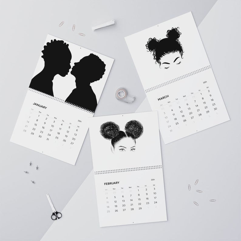 Wall Calendars 2024, African, Afro Inspired , Christmas Gift for Him