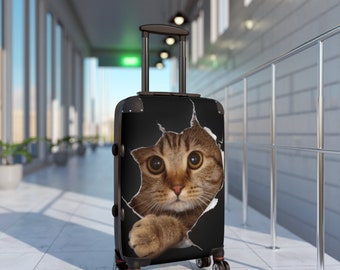 Koffer, Katzenliebhaber, von Katzen inspiriert, Kätzchenliebhaber, stilvoll, modisch, einzigartig, 360 Grad, drehbare Räder, Geschenk für ihn, ihren Kollegen