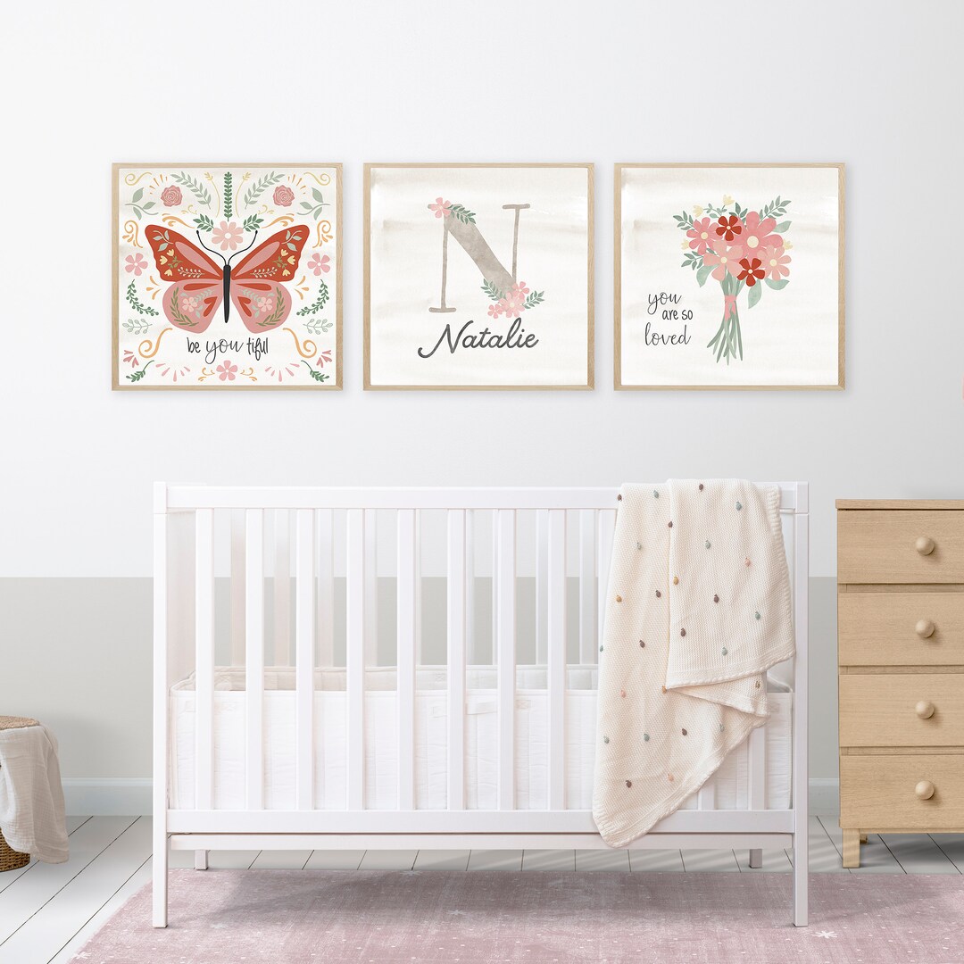 Personalized Nursery Wall Art – Custom Name Print for Girl Room ...