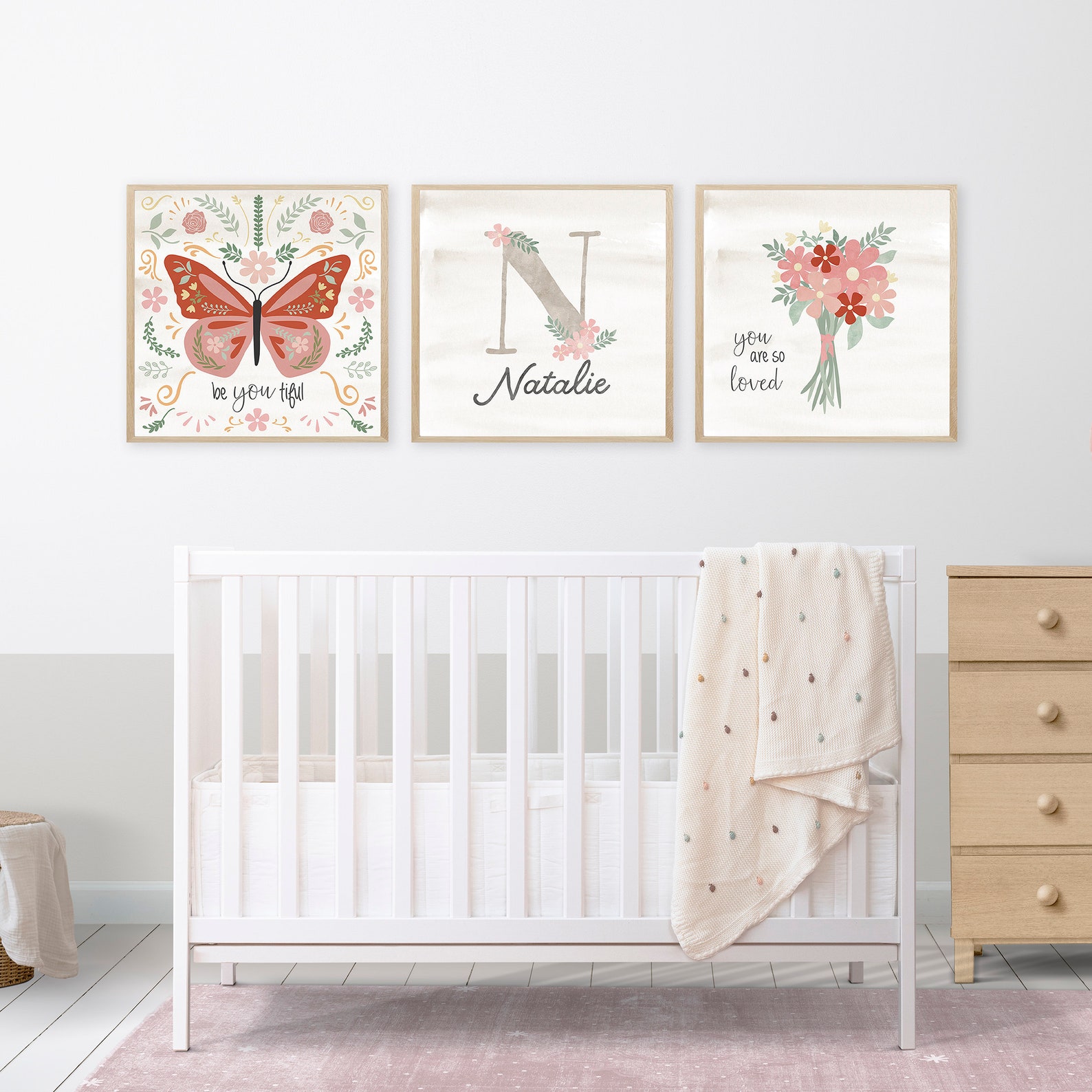 Personalized Nursery Wall Art – Custom Name Print for Girl Room ...