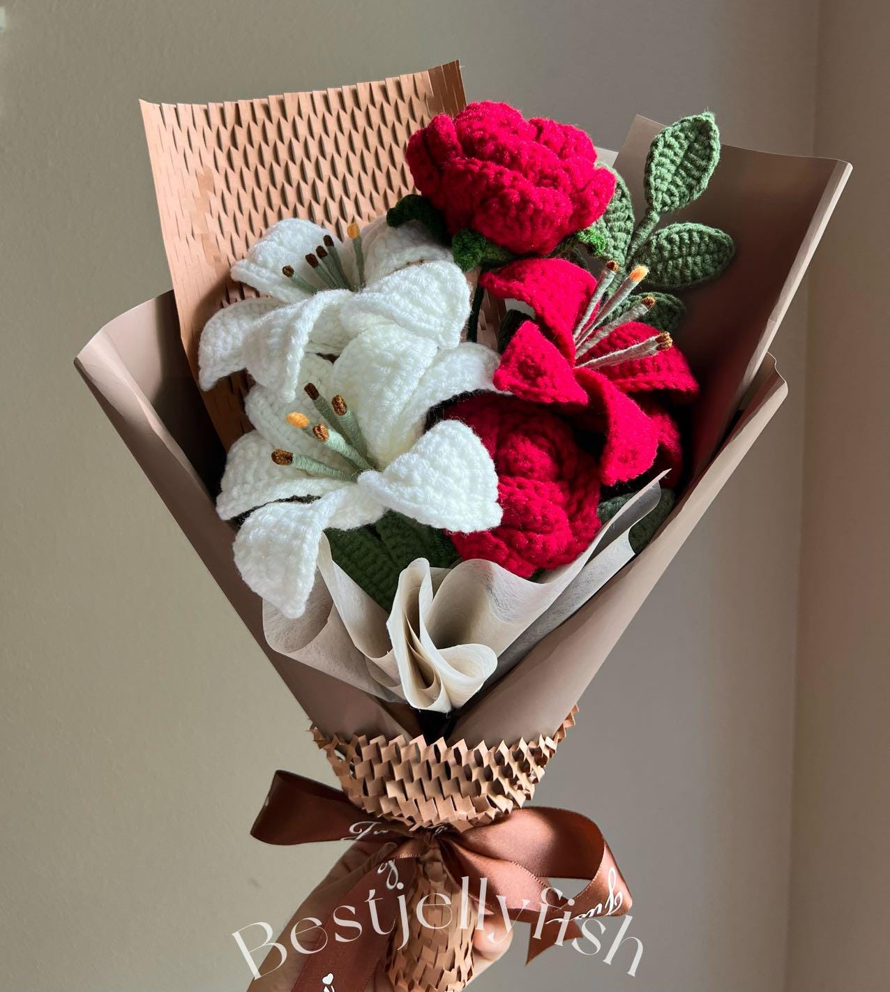 Bouquet tricoté à la main Bouquet au crochet Bénédiction Arrangement floral Lumière Anniversaire Bouquet tricoté à la main Bouquet au crochet Bénédiction Arrangement floral Lumière Anniversaire