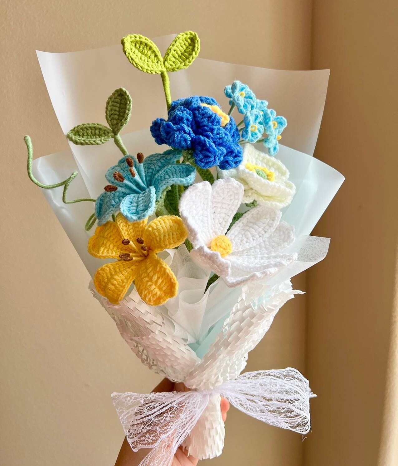Handmade Crochet Wild Flower Bouquet: Everlasting Floral Gift for