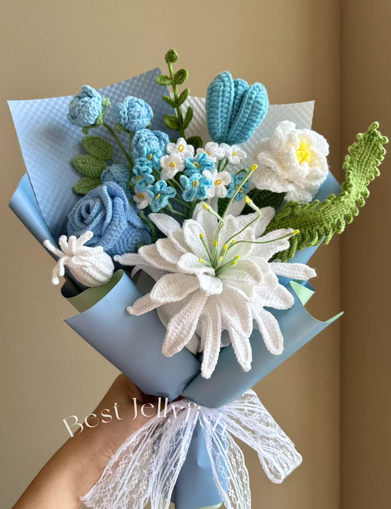 Crochet Flower Bouquet: Handmade Floral Arrangement, Elegant