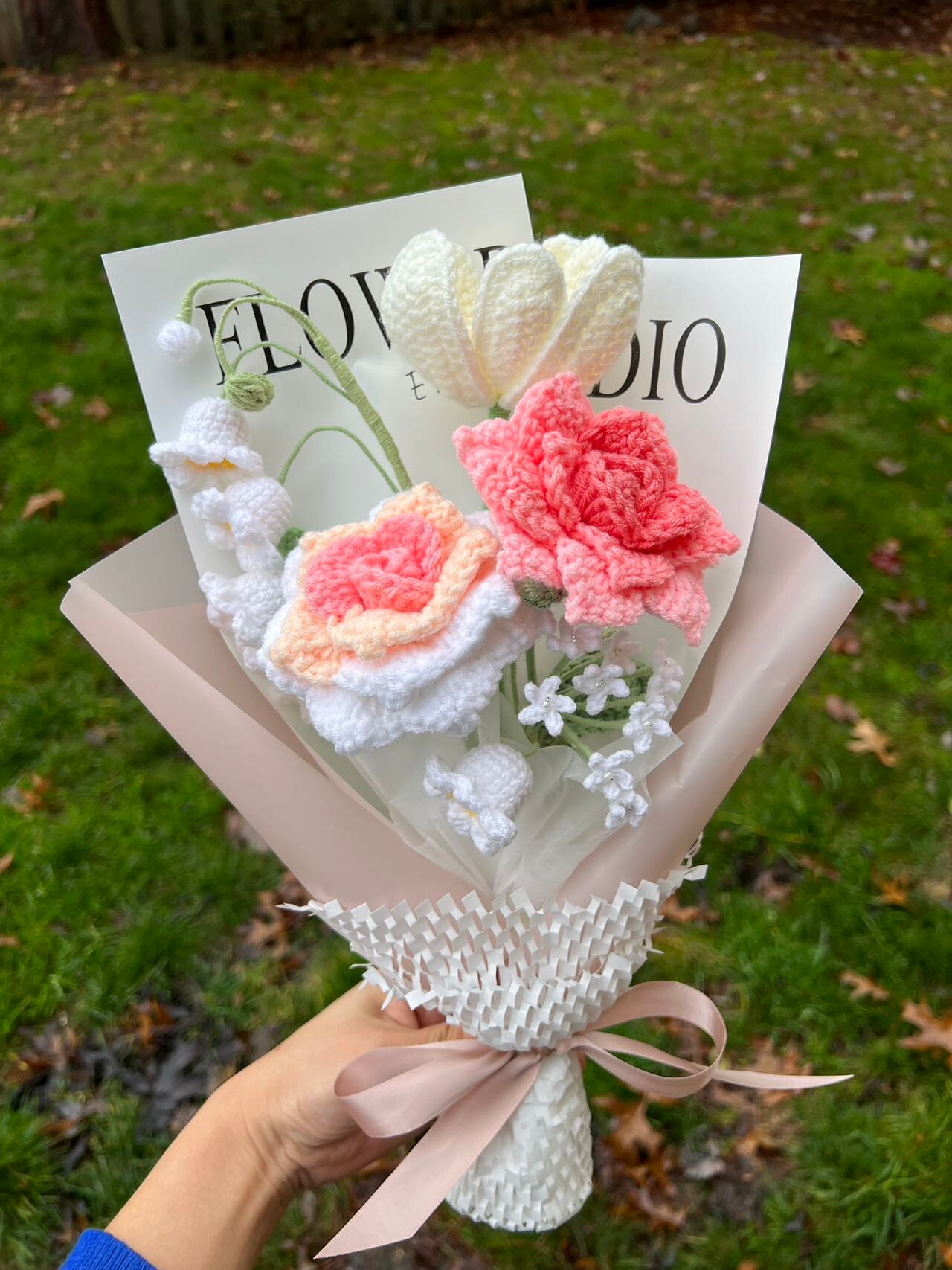 Blokken bloemenboeket, pink | Voordelig bij