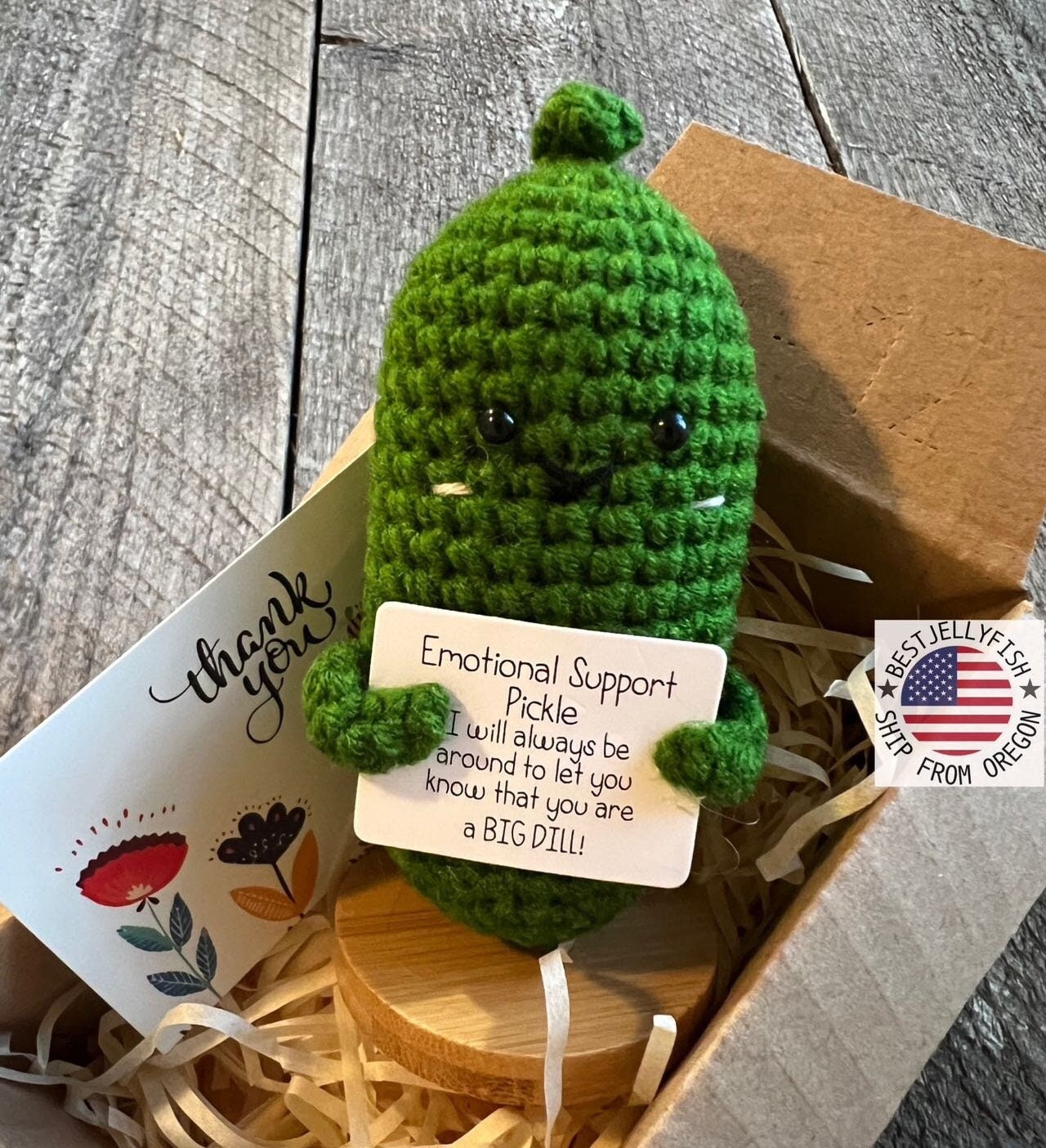 Handmade Emotional Support Pickle With Positive Affirmation