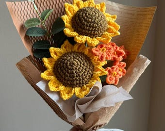 Girasole All'Uncinetto In Cupola - Regalo Compleanno Con Luci LED Per