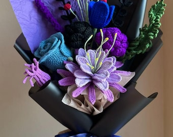 Crochet Flowers Bouquet, dahlia, Handmade Gift for Birthday, Mother’s Day, Anniversary, Gift For Her, girlfriend, Mom, Grandma, Wife,