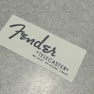 Fender Telecaster Waterslide Headstock Logo With Patent numbers