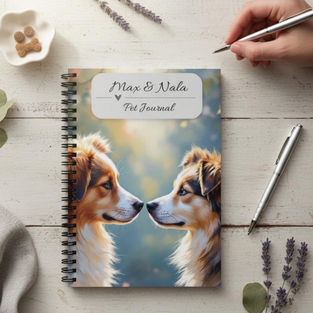 Pet Journal Example Personalized Dog Journal With Photo, Custom Pet Memory Book, Dog Mom ...