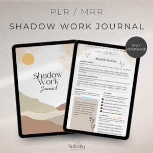 PLR MRR Shadow Work Journal para la salud mental y el niño interior, Libro digital de las sombras, Guía de curación de ansiedad y terapia, Despertar espiritual