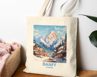 Banff Alberta Canada Canvas Tote Bag | Travel Design Tote bag