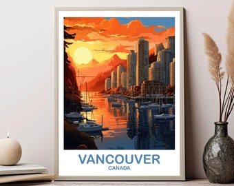 Vancouver BC Travel Print, British Columbia Wall Art, Vancouver Travel Poster, Travel Wall Art, Vancouver Travel Wall Art | T2NA_BCVA3