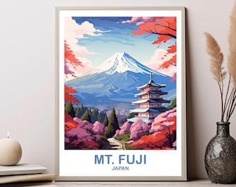 富士山旅行アート、日本ウォールアートポスター、旅行ウォールアート、風景旅行ウォールアート、日本旅行ポスター、日本旅行 | T2AS_JAHO5