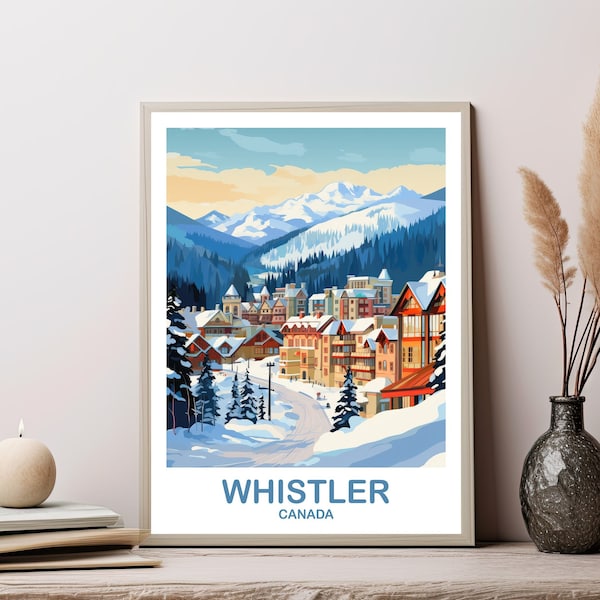 Whistler BC Travel Print, British Columbia Wall Art, Whistler Travel Poster, Travel Wall Art, Whistler Travel Wall Art | T2NA_BCWH1