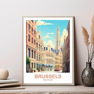 Brussels Travel Art Poster, Belgium Travel Art, Brussels Wall Art Poster, Belgium Travel Art Poster, Europe Travel Art Poster | T2EU_BEBR2