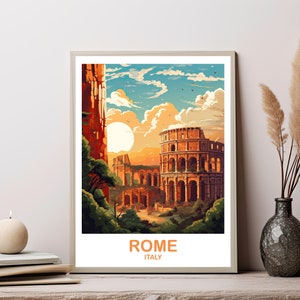 Rome Italy Travel Art Poster, Rome Travel Art, Italy Poster, Rome Travel Wall Art, Italy Travel Wall Art | T2EU_ITRO2