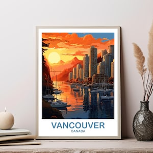 Vancouver BC Travel Print, British Columbia Wall Art, Vancouver Travel Poster, Travel Wall Art, Vancouver Travel Wall Art | T2NA_BCVA3