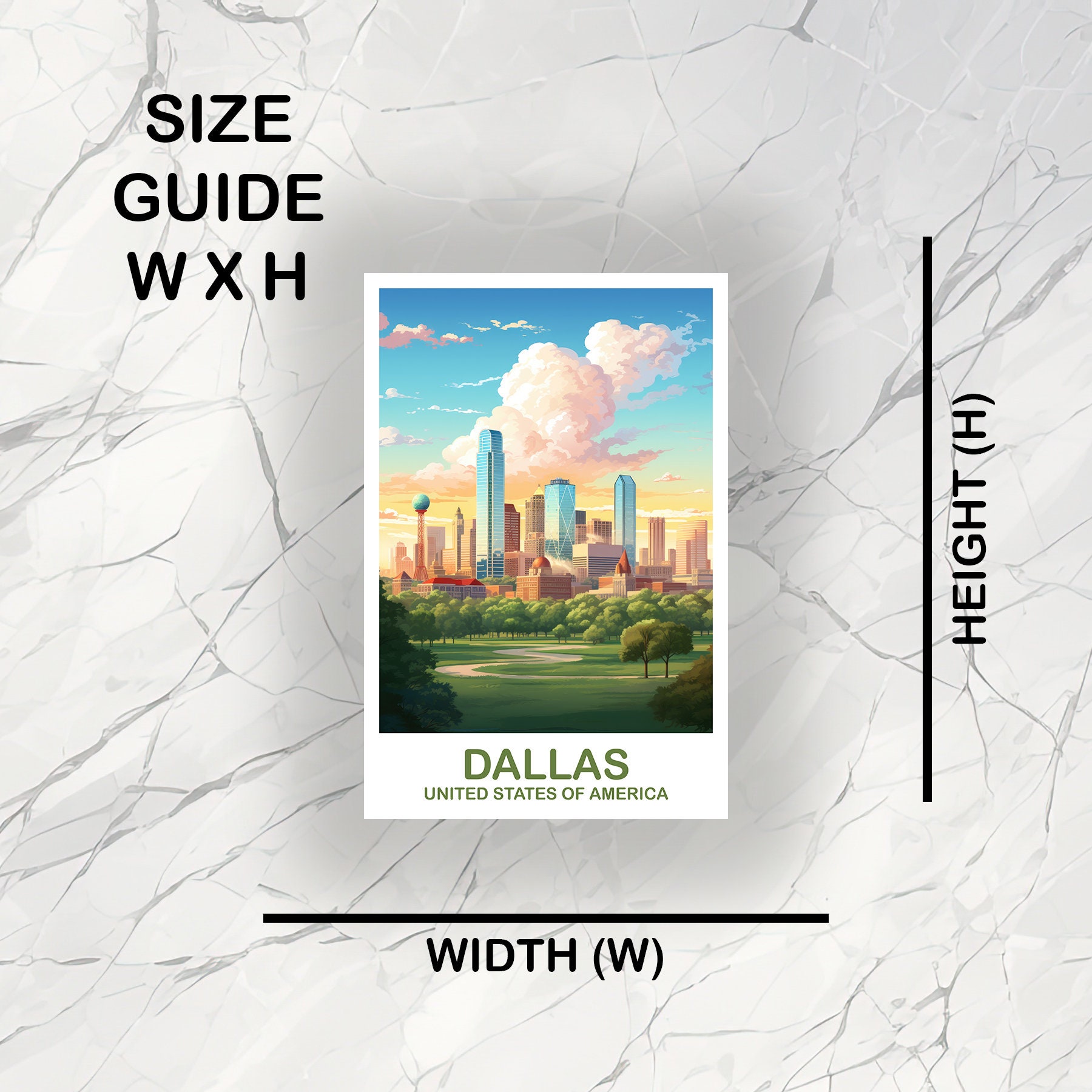 Dallas Texas Travel Sticker, Dallas Sticker Art, Texas Wall Art, Dallas ...