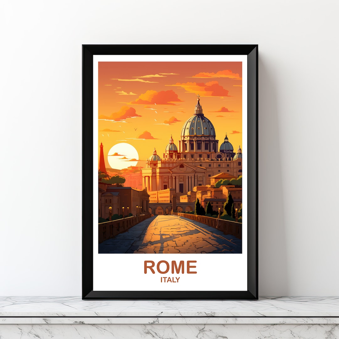 Arte mural imprimible de Roma, arte digital de Roma, arte mural de Roma ...