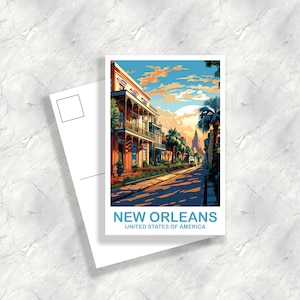 Arte de postal de viaje de Nueva Orleans, Postal de Luisiana, Postal de Luisiana de Nueva Orleans, Postal de viaje / T2NA_LONO1_P