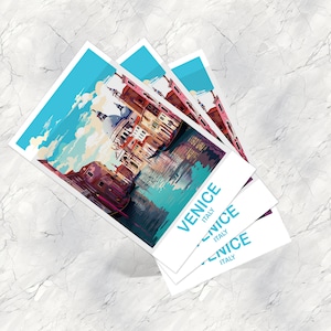 Art de carte postale de voyage à Venise, carte postale de Venise, carte postale de Venise Italie, carte postale Italie, carte postale de voyage, carte postale d'Europe T2EU_ITVE1_P image 3