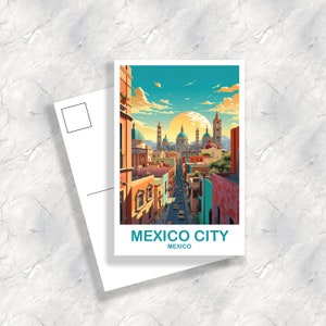 Cartolina di viaggio di Città del Messico, cartolina d’arte del Messico, arte di viaggio in Messico, arte di viaggio, cartolina di viaggio in Messico, cartolina di viaggio, T2NA_MEMC1_P