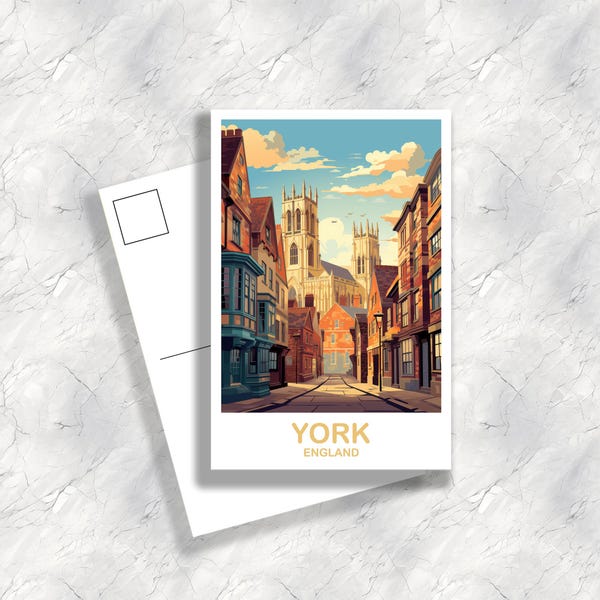 Postal de viaje de York, Inglaterra, arte / regalo / recuerdo / T2EU_ENYOR1_P