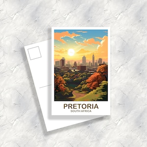 Pretoria Travel Postcard Art, Pretoria South Africa Postcard, South Africa Postcard, Travel Postcard | T2AF_SFPR1_P