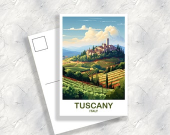 Arte de la postal de viaje de la Toscana, Postal de viaje de Italia, Postal de la Toscana, Arte de la pared de la Toscana, Viajes de Italia, Postal de viaje / T2EU_ITTU1_P
