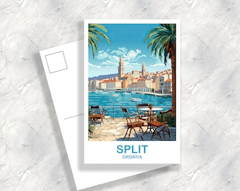 Split Croatia Travel Postcard, Split Travel Art, Croatia Postcard, Split Travel Wall Art, Croatia Travel Art, Travel Postcard | T2EU_CRSP1_P