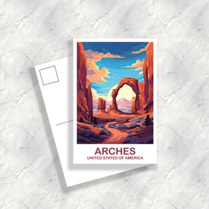 Arches National Park Travel Postcaard, Travel Postcard, National Park Postcard, Arches National Park Travel Art | T2NA_UTANP1_P
