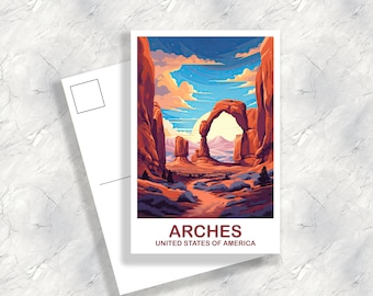 Arches National Park Travel Postcaard, Travel Postcard, National Park Postcard, Arches National Park Travel Art | T2NA_UTANP1_P
