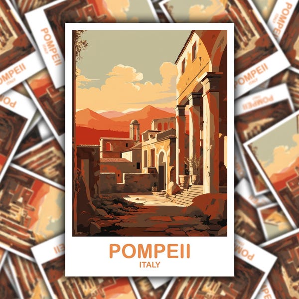 Naklejka podróżnicza Pompeje Włochy, Naklejka podróżnicza Pompeje Włochy Naklejka podróżnicza Pompeje Europa Naklejka podróżnicza | T2EU_ITPO1_S