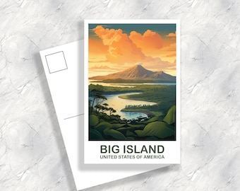 Carte postale de voyage à Hawaï sur Big Island, Carte postale de voyage à Hawaï, Carte postale de voyage aux États-Unis, Carte postale de voyage à Hawaï, Big Island | T2NA_HABI1_P